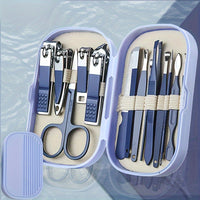 14pcs Premium Manicure and Pedicure Kit in Pink and Blue, Featuring