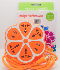 Flower Petals/UFO Shape Multi Plug Extension Cord Power Socket with 4/2 USB