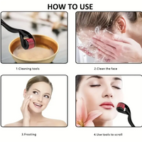 Professional 0.25mm Titanium Derma Roller, 540 Micro Needles, Face and Body
