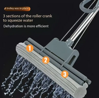 Floor Cleaning Squeeze Mop with Adjustable Telescopic Handle Squeegee