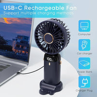Portable USB Mini Fan- Handheld Cooling Fan Rechargeable Electric LED Fan
