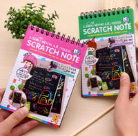 Sheets Kids Coloring Book Art Scratch Black Paper Rainbow Color Drawing Book