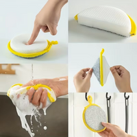 5pcs Double-Sided Miracle Dishwashing Sponge Brush - Pot & Bowl Cleaner with