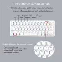 K-1000 Mini Keyboard 78-Key Mini Keyboard USB Powered Wired Keyboard