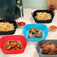 Air Fryer Tray Oven Baking Tray Fried Basket Mat AirFryer Silicone Pot Round