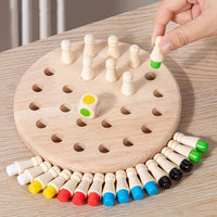 Wooden Memory International Board Game, Wooden Matching Stick Chessboard