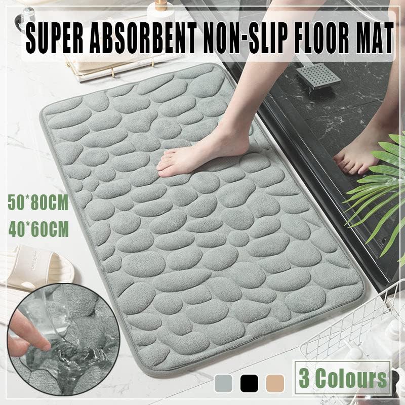 Bath Mats Non Slip Memory Foam Mat Bath Rug Bathroom Shower Mat Coral Fleece