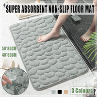 Bath Mats Non Slip Memory Foam Mat Bath Rug Bathroom Shower Mat Coral Fleece