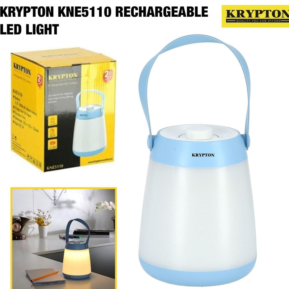 Home Saving Portable Rechargeable Krypton Kne5110 Emergency LED Light Lantern