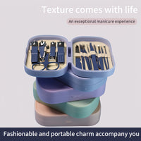 14pcs Premium Manicure and Pedicure Kit in Pink and Blue, Featuring