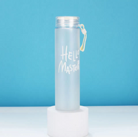 Glass Water Bottle Color Hello Master with Handle