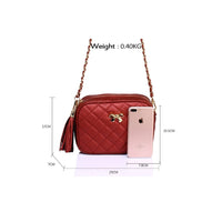 2025 Fashion Female Shoulder Bag Rhombus Embroidered Solid Color Chain Women