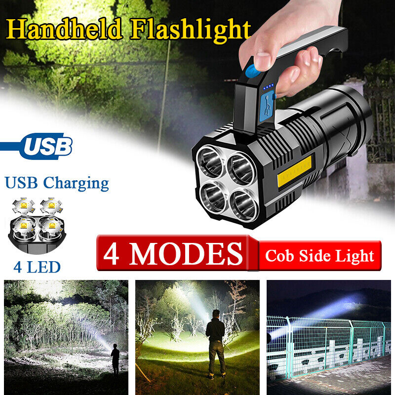 Super Powerful LED Flashlight Tactical Torch USB Rechargeable Waterproof
