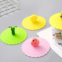 3 Pcs Silicone Drink Cup Lids 10cm Creative Round Mug Cover Reusable Anti