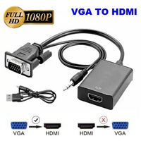 Full HD 1080p Vga to Hdmi Converter Adapter Cable with Audio Output Vga HD