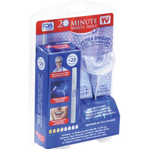 20 Minute White Smile - Teeth Whitening Kit, LED Light