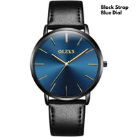 Olevs Men Boys Gents Leather Strap Casual Party Fashionable Elegant Rich