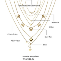 6pcs Necklace European and American Simple Temperament Lovely Atmosphere