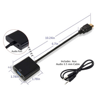 1080p Hdmi to Vga Converter for Xbox Ps3 Ps4 PC TV LEDs Etc with Sound Port