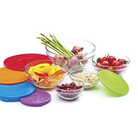 Glass Bowl 5 Pieces Set with Lids - Microwavable and Dishwasher Safe