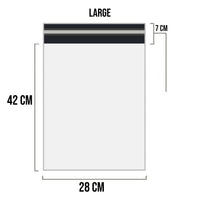 White Shipping Bag Recycled Poly Mailer Flyers Upto 500 Bags [28cm X 42cm +