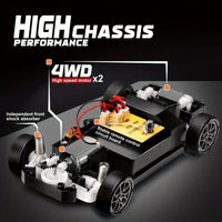 1:24 Remote Control Drift Car, 2.4Ghz 4wd Remote Control Car with Lights