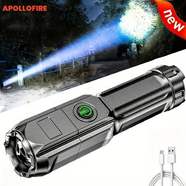 Apollofire 1/2pcs Super Bright Zoomable Flashlight, Portable
