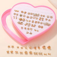 Design Random 36 Pairs/Lot Lovely Mini Earing Cute Snowflakes Cat Butterfly