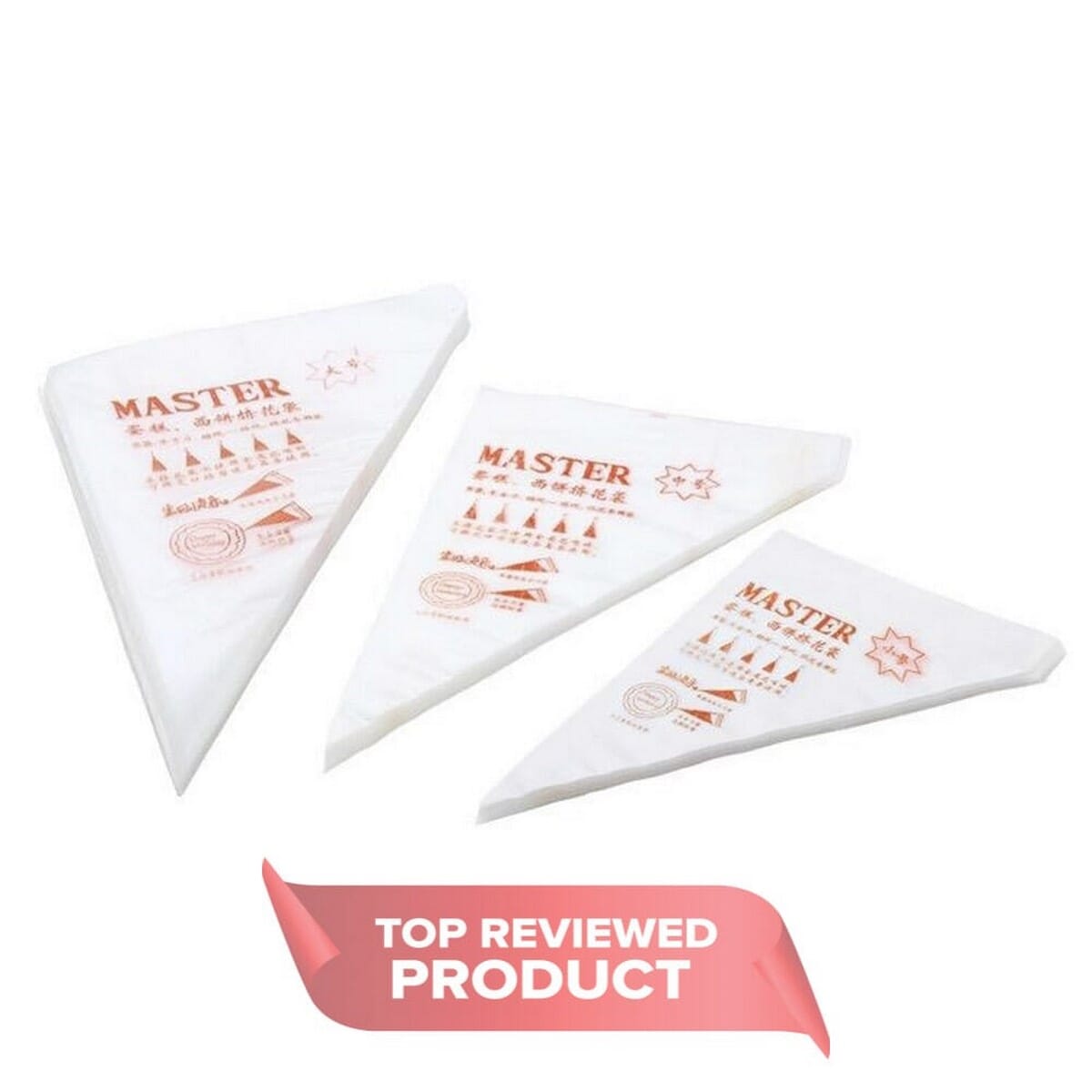 Cake Icing Bags Baking Decorating Kit Set 100 Pcs 3 Sizes - Transparent