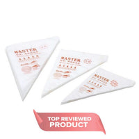 Cake Icing Bags Baking Decorating Kit Set 100 Pcs 3 Sizes - Transparent