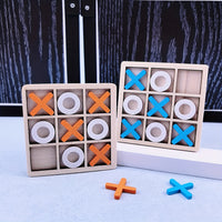 A Colorful Wooden Xo Game Set That Enhances Color Recognition, Geometric