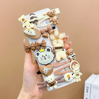 14pcs Cartoon Bear Baby Hair Clips Cute Girls Princess Hairpins Hair Accessories