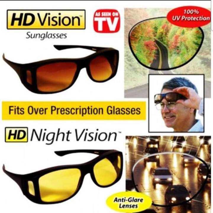 (set of 2) HD Vision Sunglasses Car Day & Night Vision Driving Glass