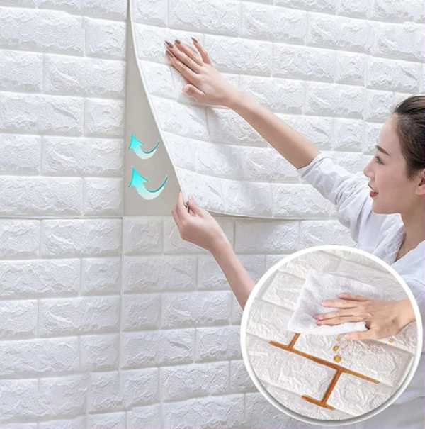 3d Pe Foam Brick Home Decor Wall Sticker - 70 X 77 Cm DIY Solution