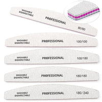 10pcs Professional Nail File Buffer for Home and Salon Manicures - Smooth
