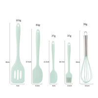 5pcs/set Kitchen Resistant Silicone Cream Spatula Mixing Batter Scraper
