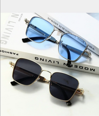 Retro Steampunk Silvery Square Metal Frame Trendy Glasses, Suitable for Both