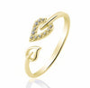 Gold Ring Adjustable Size Shine Bright Gold Plated Rings with Stones for Women