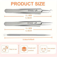 Stainless Steel Unscented Extraction 3pcs Tools, Blackhead & Blemish for