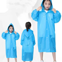 Kids Children Raincoat Rainsuit Long Hoodie Cover Waterproof Rain Poncho