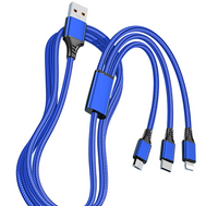 Charger 3 in 1 USB Cable for iPhone, All Android Phones Micro USB and Type C