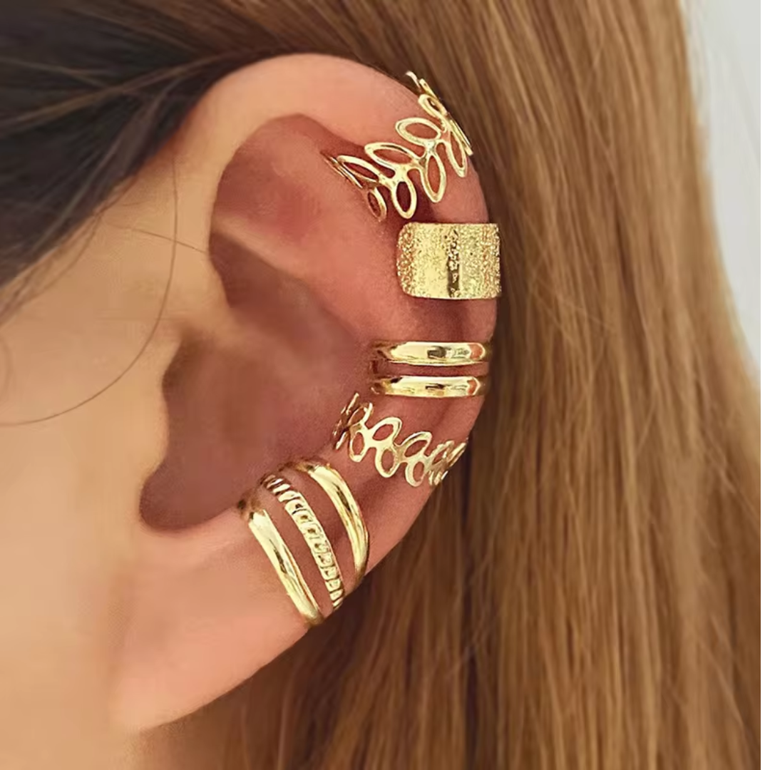 5pc Simple & Fashionable C-Shape Ear Clips: Comfortable Fit, No Piercing