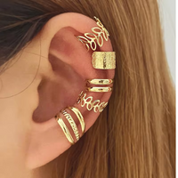 5pc Simple & Fashionable C-Shape Ear Clips: Comfortable Fit, No Piercing