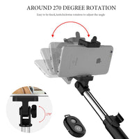 Bluetooth Selfie Stick with Tripod and Bluetooth Remote Control
