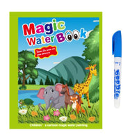 1 Book + 1 Pen Reusable Coloring Book Magic Water Painting Book Sensory