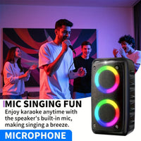Hy3317 High-Power Wireless Speaker with a Subwoofer - Stylish Black