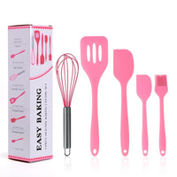 5pcs/set Kitchen Resistant Silicone Cream Spatula Mixing Batter Scraper