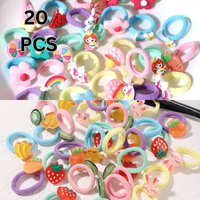 30/10pcs Baby Hair Band Cartoon Towel Ring Girls Hair Tie Leather Band Does