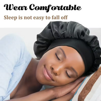 Luxurious Satin Sleep Cap for Women - Wide Elastic Band, Gentle on Hair