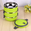 Three Layer Lunch Box, Stainless Steel Leak Proof Thermal Lunch Container